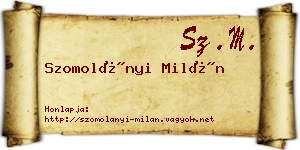 Szomolányi Milán névjegykártya