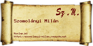 Szomolányi Milán névjegykártya