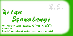 milan szomolanyi business card